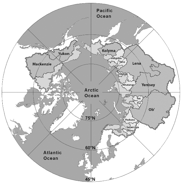 map pan-Arctic watershed