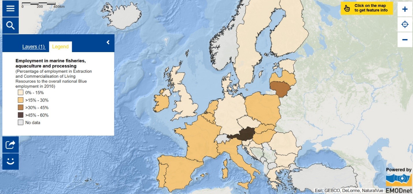Map of the Week - Employment in marine fisheries, aquaculture and processing