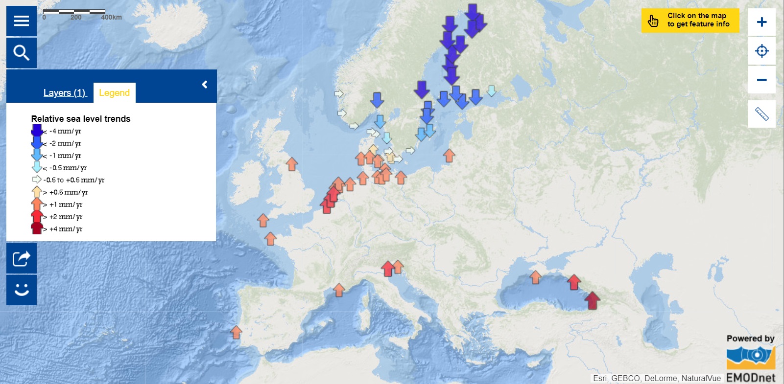 Map of the week – Relative sea level trends