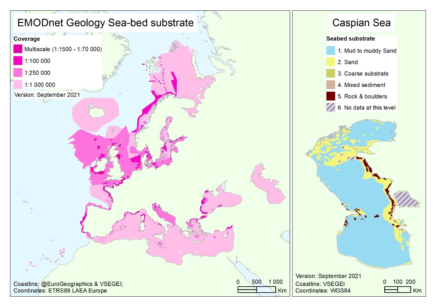 Emodnet Geology Updates Its Seabed Substrate Data Products The Data Now Extends To The Caspian Sea European Marine Observation And Data Network Emodnet