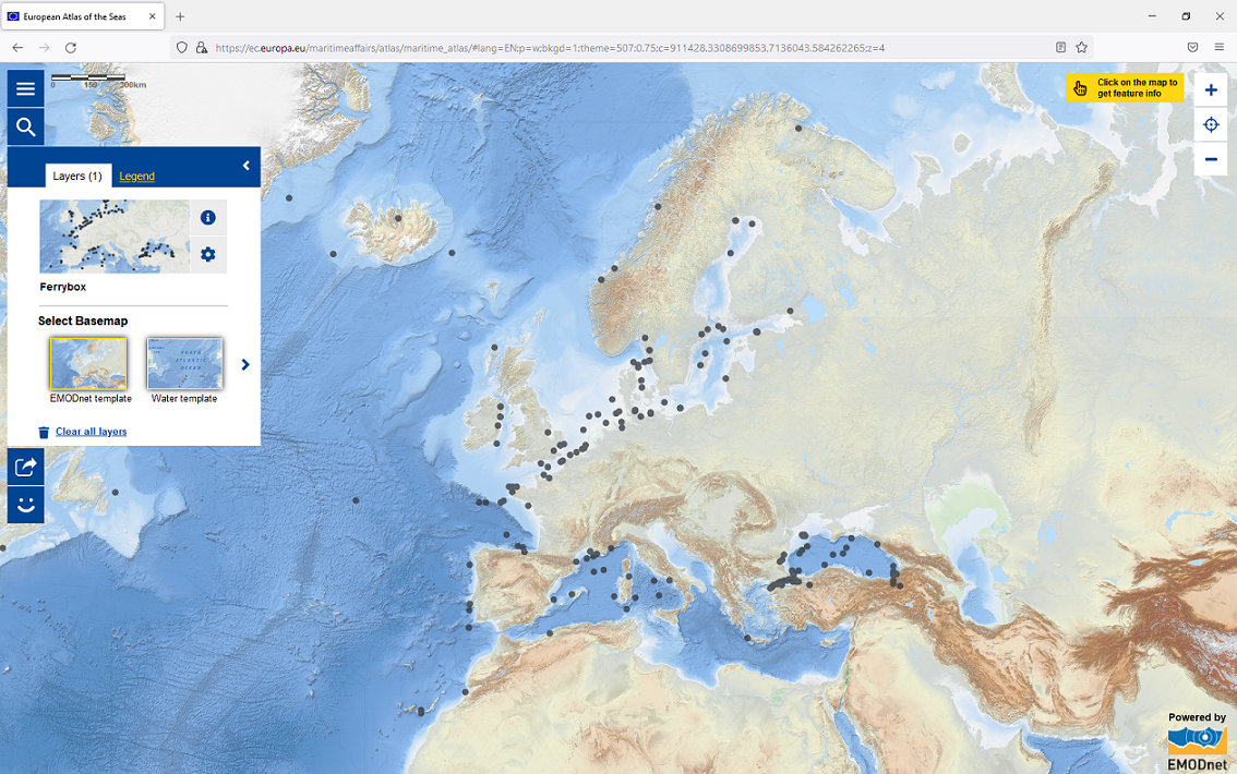 This map shows the position of ferrybox in our seas and ocean worldwide.