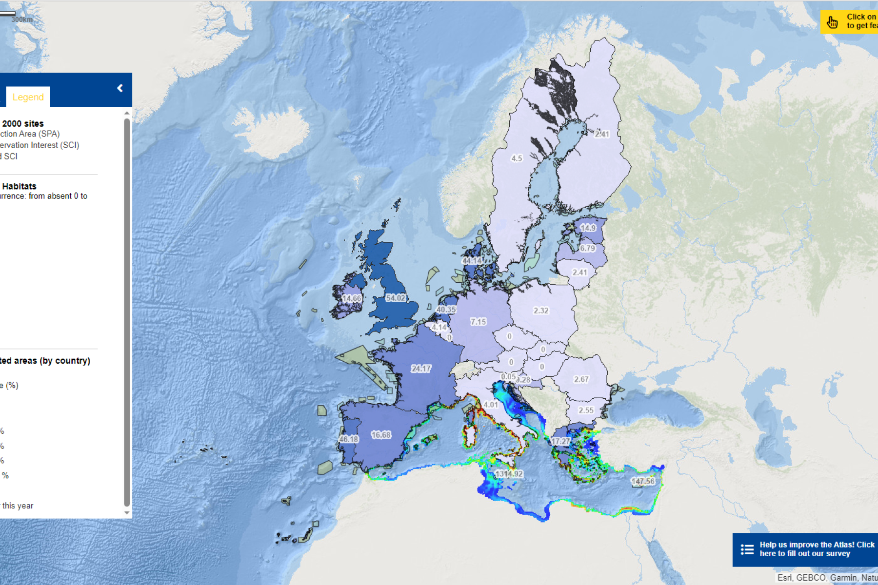 This predefined map composed of three overlapping map layers—Marine Natura 2000 sites, Marine Protected Areas and Coralligenous Habitats— provides information relating to biodiversity.