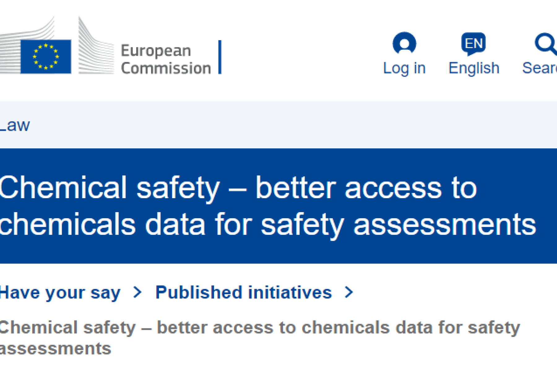 EC survey on chemical data for safety assessments