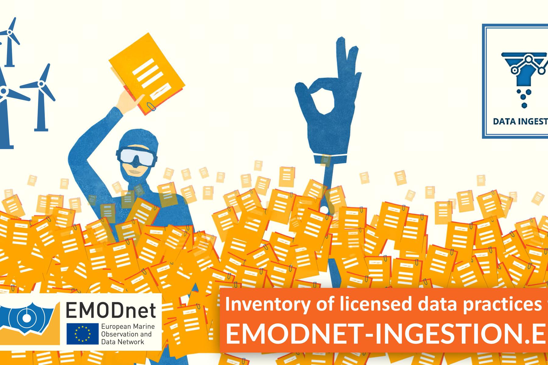 Visual promoting the inventory of licensed data practices for EMODnet Ingestion