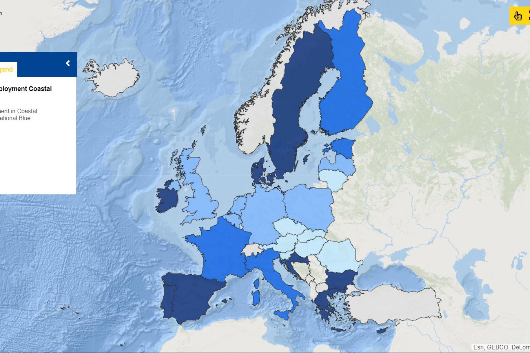 Map of the week – Blue Indicators – Employment in Coastal Tourism
