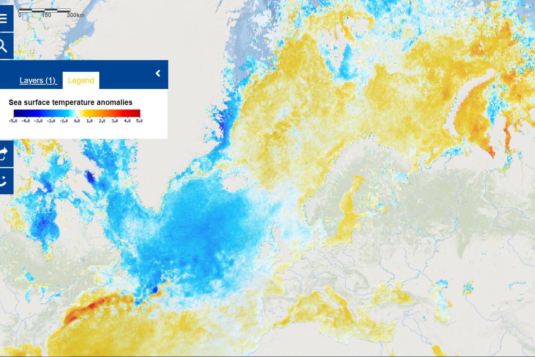 Map of the week – Sea surface temperature anomalies