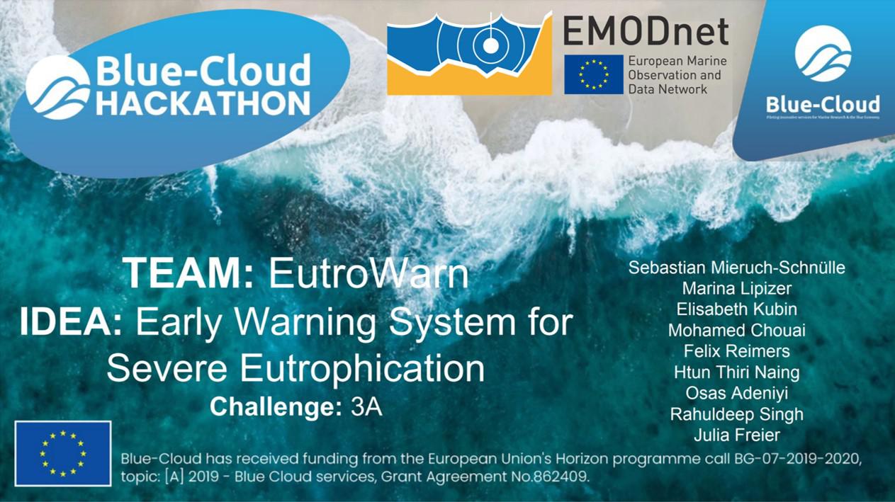 EMODnet Chemistry data was used for prototyping an Early Warning System for Severe Eutrophication at the Blue-Cloud Hackathon 2022.