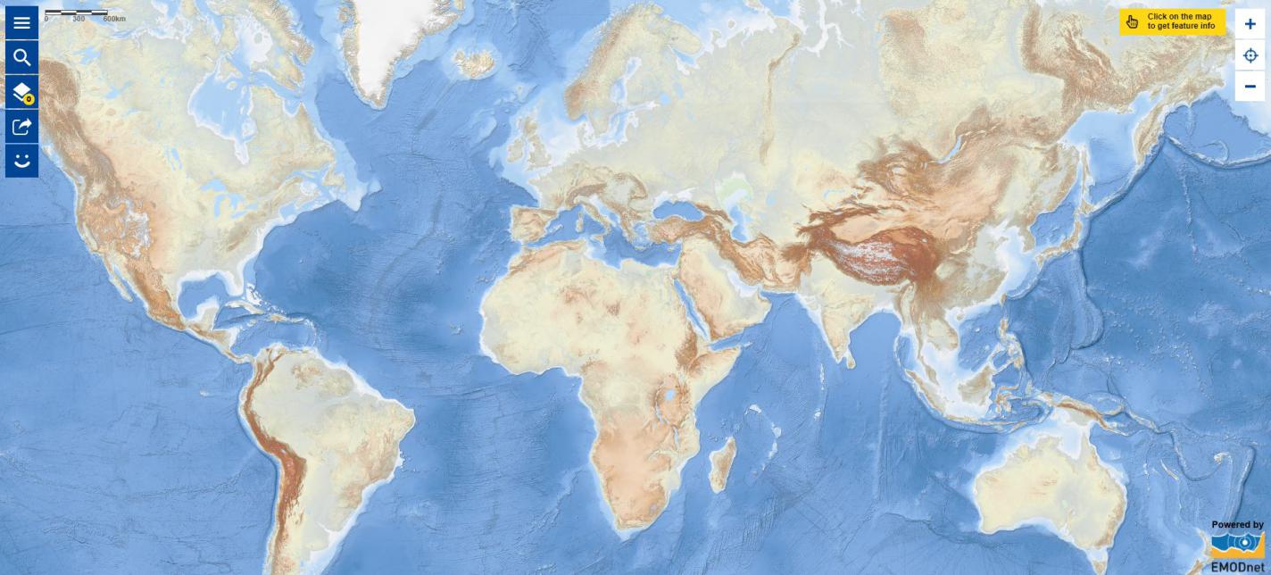 Map of the Week – EMODnet Bathymetry world base layer