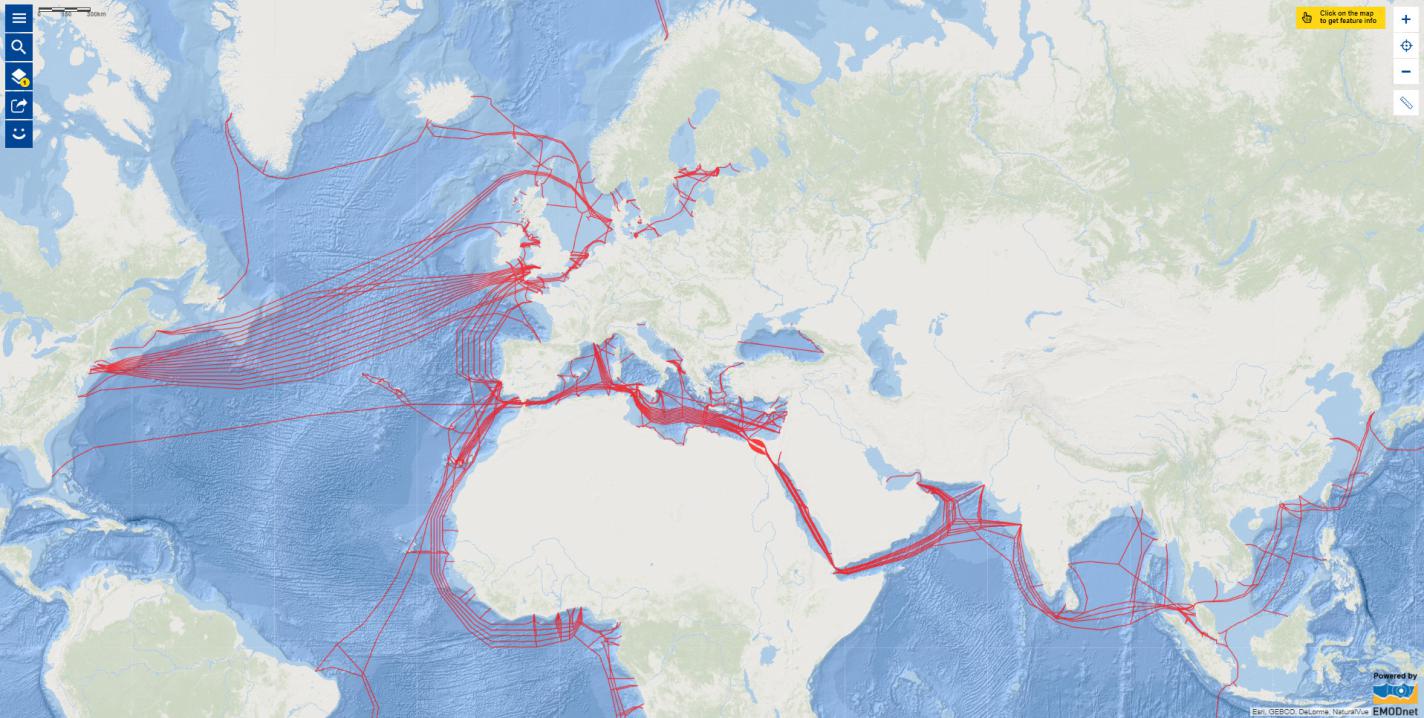 Circunstancias imprevistas cien Comparación Map of the week – Submarine telecommunication cables | European Marine  Observation and Data Network (EMODnet)