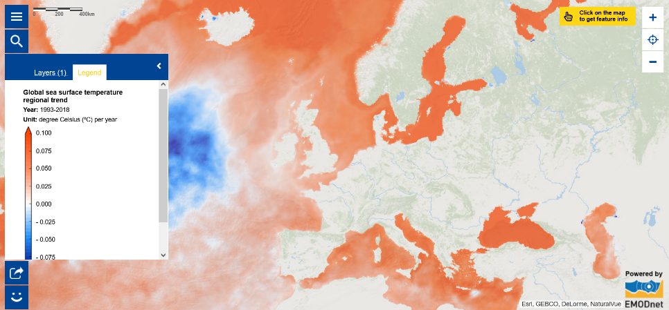 Global sea surface temperature regional trend