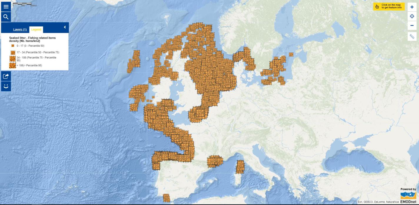 Map of the week – Seabed litter – Fishing related items density