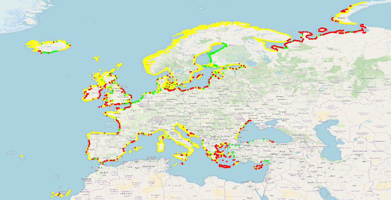 Emodnet Geology Shore Migration Map. ©EMODnet Emodnet Geology Shore Migration Map. ©EMODnet