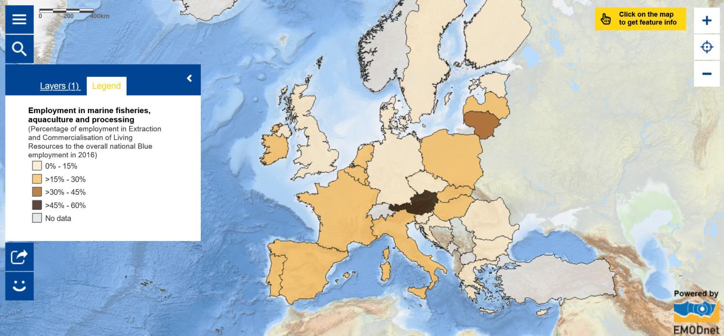 Map of the Week – Employment in marine fisheries, aquaculture and processing Map of the Week – Employment in marine fisheries, aquaculture and processing