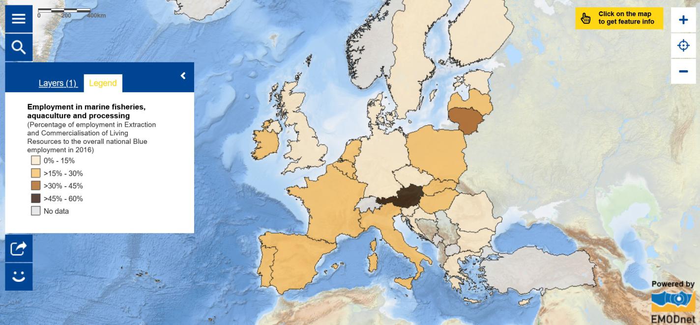 Map of the Week – Employment in marine fisheries, aquaculture and processing