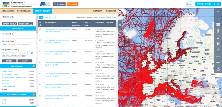 EMODnet Bathymetry - CDI Data and Discovery Access Service (SeaDataNet service)