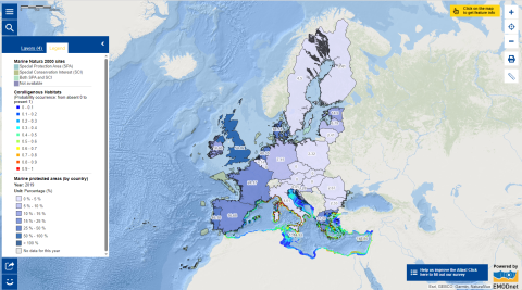 This predefined map composed of three overlapping map layers—Marine Natura 2000 sites, Marine Protected Areas and Coralligenous Habitats— provides information relating to biodiversity.