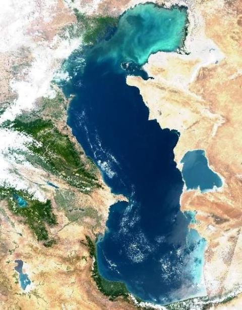 Caspian Sea satellite image from Sentinel-3 mission