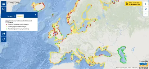 Map of the Week – Coastline changes based on satellite data