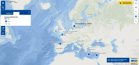 This map shows the venues for the annual European Maritime Day stakeholder conference since its launch.