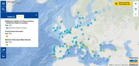 Map of the Week – EU4Ocean and Ocean Literacy in Europe