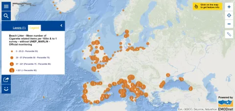 Map of the week – Beach Litter – Cigarettes