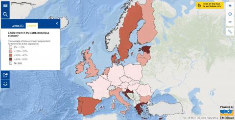 Map of the week – Blue Indicators – Employment in the Blue Economy