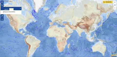 Map of the Week – Monthly drifting buoy trajectories