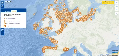 Map of the week – Seabed litter – Plastic bags density