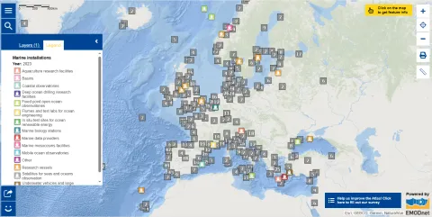 Map of the Week – Science and Marine Research Installations 