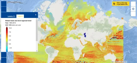 Map of the Week – Global mean sea level regional trend