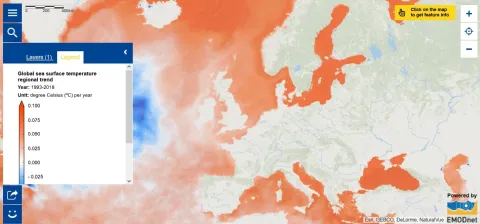 Map of the Week – Global sea surface temperature regional trend