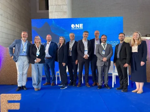 Marine Data Interoperability Side Event - Group picture of the speakers (© Louis Demargne. All rights reserved)