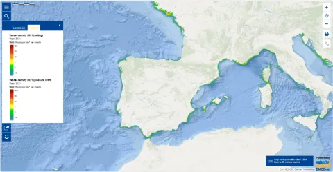 Map of the Week – Vessel density and sustainable nautical tourism