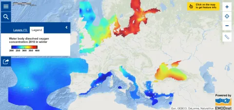 Map of the week – Water body dissolved oxygen concentration in winter