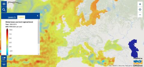 The Map of the Week shows global mean sea level regional trend over the period 1993-2019. Average global sea level has risen by more than 8 cm since the early 1990’s and it continues to rise at a rate of 3.3 mm each year. Sea levels do not rise homogeneously. 