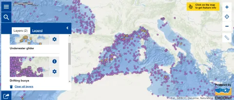 Map of the week - Underwater gliders and drifting buoys