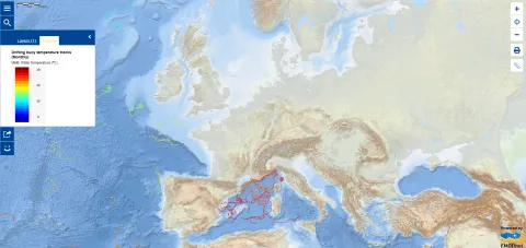 Map of the Week – Marine Heatwaves - Drifting Buoys Temperature Tracks 