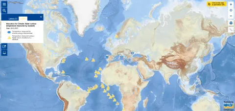 Map of the Week – Education for Climate: Water surface temperature measured by students
